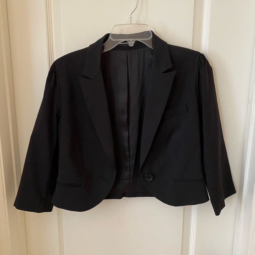 Express black cropped blazer